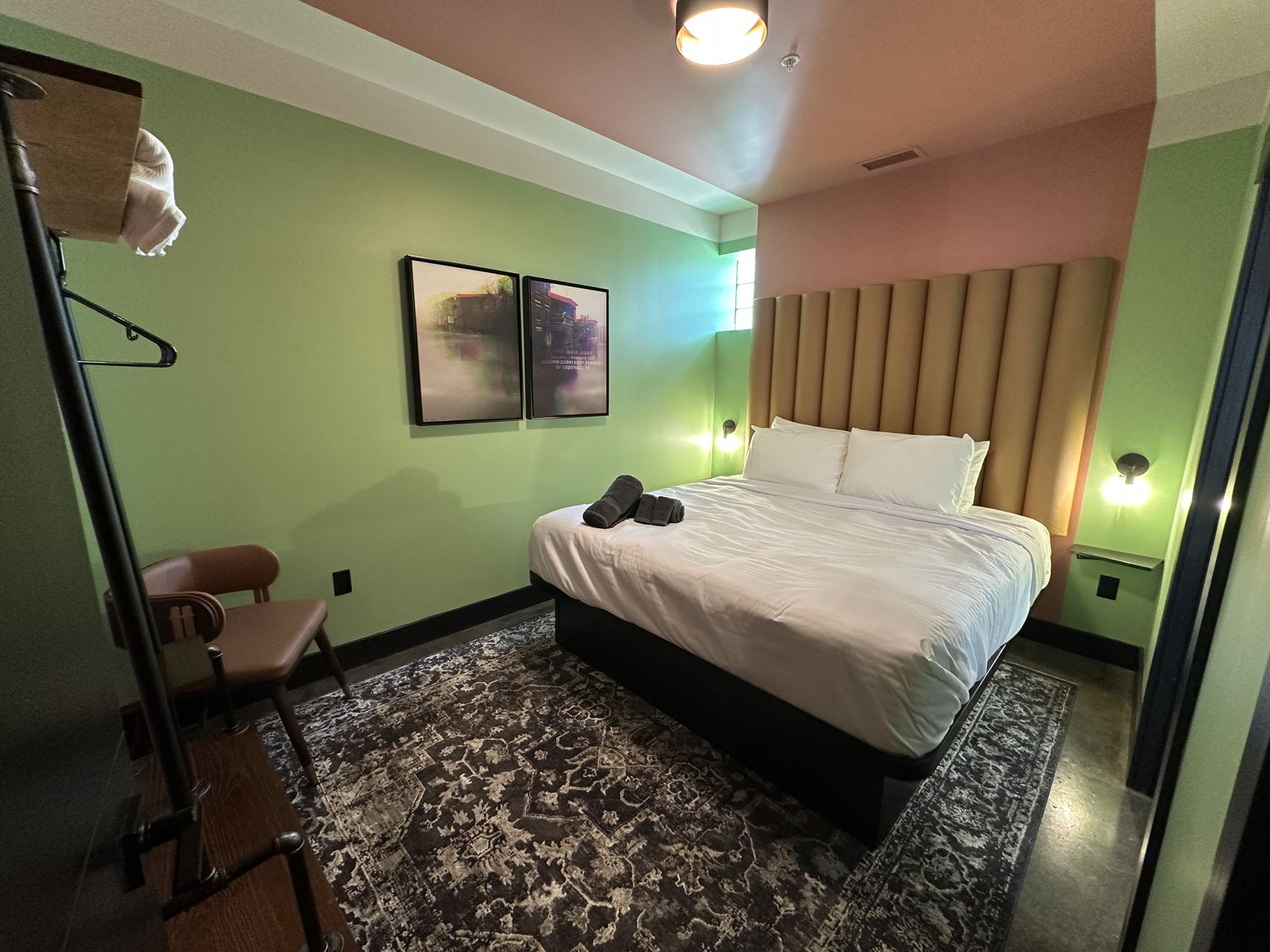King bedroom with painted ceiling stripe